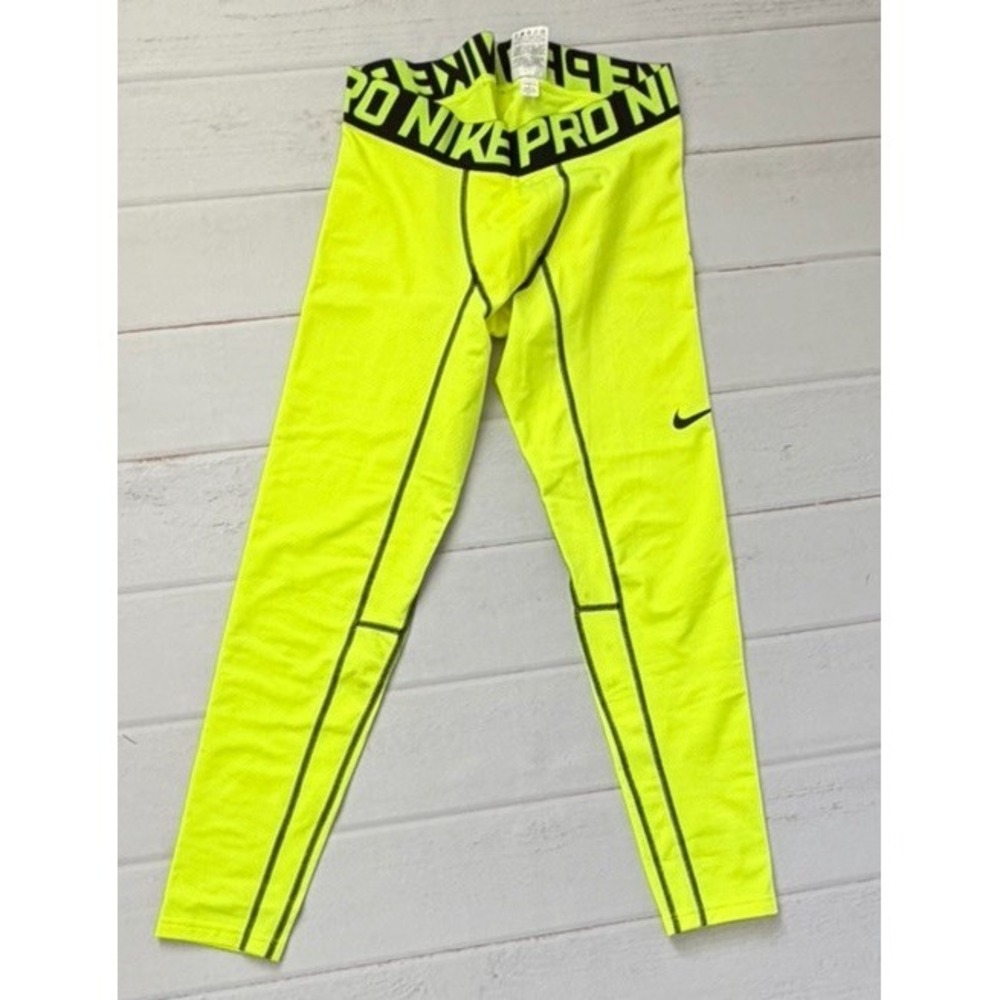 Nike‎ Pro Men's Compression Pants Size XXL Neon Yellow 596297 702 New